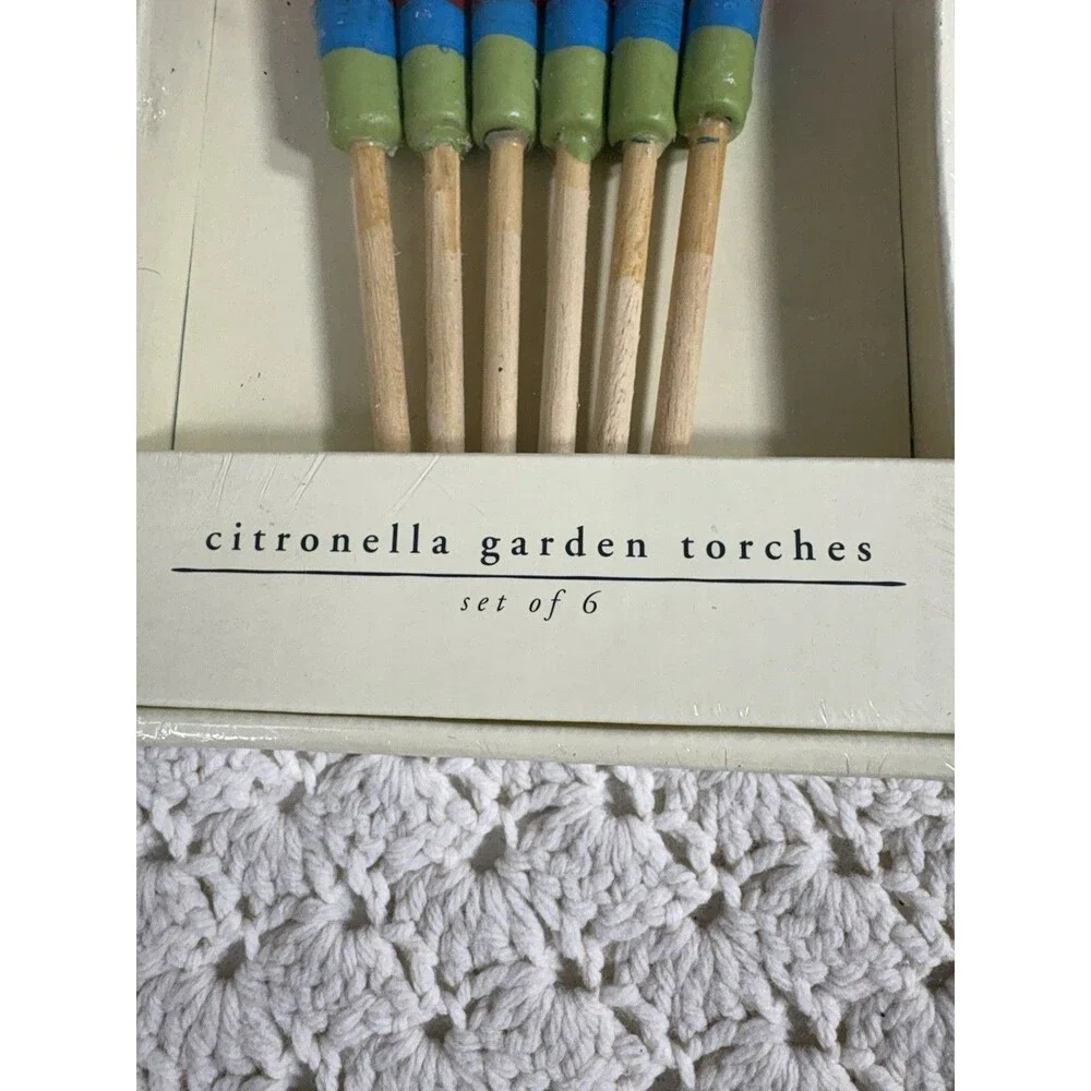 Lot Of 2 Pier 1 Citronella Garden Torches Candles 6 pack Outdoor Only NOS